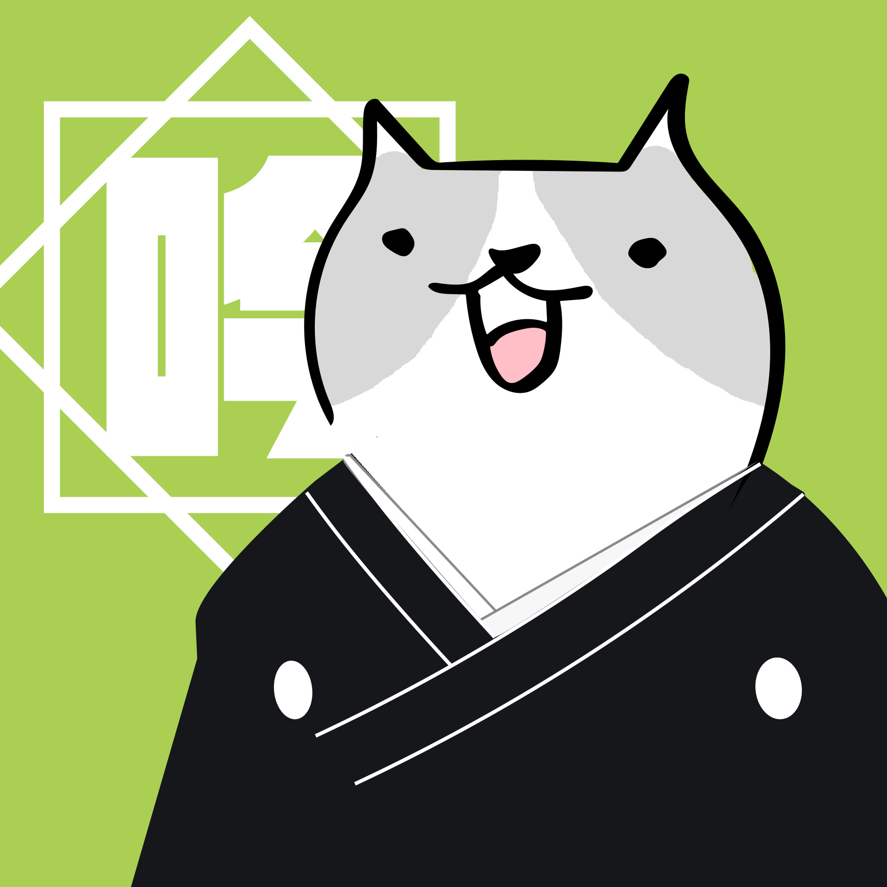 heyhey 詩吟ポータルのロゴ（吟ねこ）